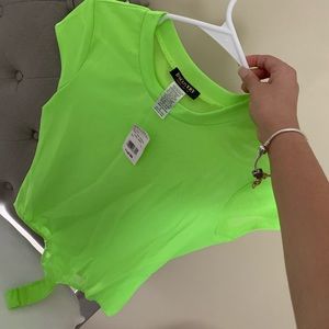 Neon green mesh bodysuit